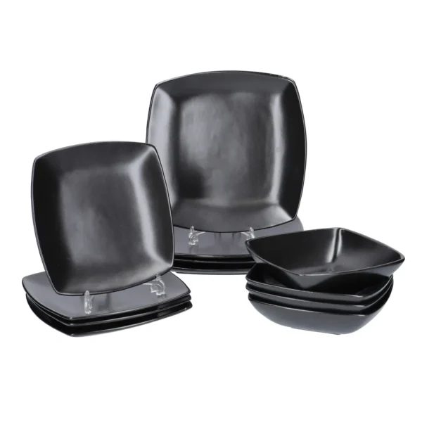 Raven 12 Piece Dinner Set Black