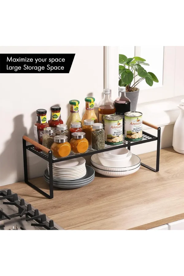 2-Tier Kitchen Spice Rack Space Saving Free Standing Countertop Organiser 35cm - Image 2