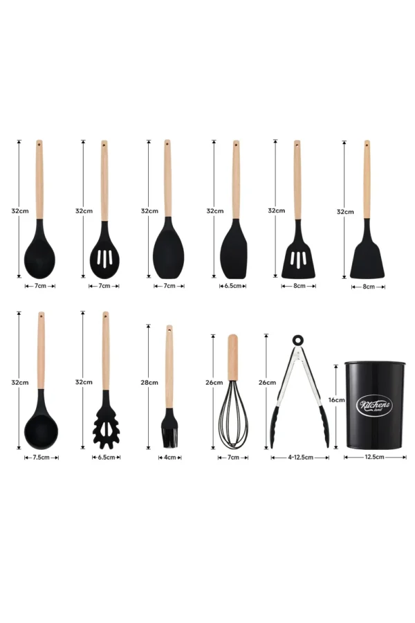 11-piece Silicone Kitchen Utensil Set for Nonstick Cookware Kitchenware Set - Image 3